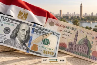 رسم توضيحي للدولار والجنيه المصري والقاهرة