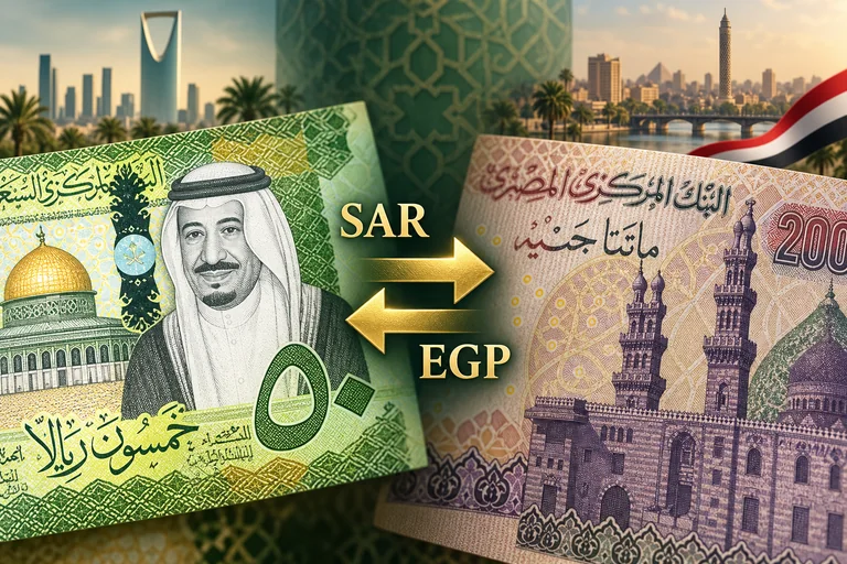 تفاصيل أوراق الريال السعودي والجنيه المصري مع سهمي تبادل متعاكسين — تركيب مالي توضيحي
